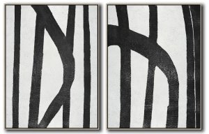 Set Of 2 Minimal Art - Black and White #SOTMA0B20