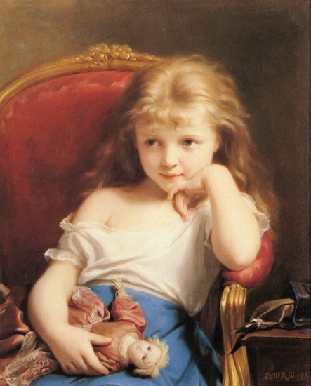 Young Girl Holding A Doll - Click Image to Close