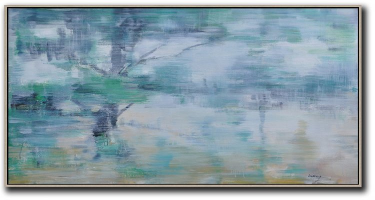 Panoramic Abstract Landscape Painting #ABPS0P18 - Click Image to Close