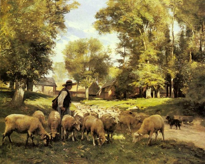 A Shepherd And His Flock - Click Image to Close