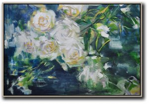 Horizontal Abstract Flower Painting #ABH0A35