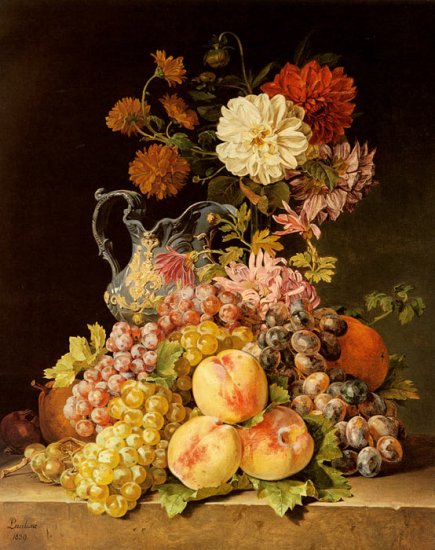 Stilleben Mit Obst Und Blumen [Still Life With Fruit And Flowers], 1839 - Click Image to Close