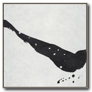 Square Minimal Black And White Painting #ADMPS0A195