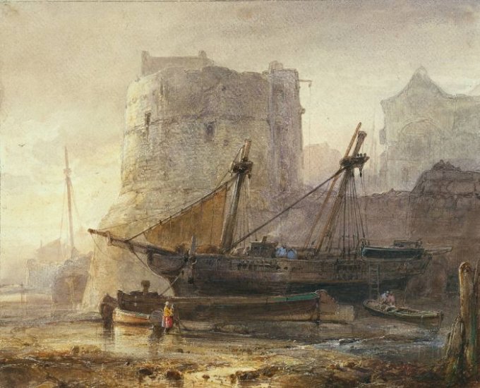 Ships In A French Harbour, 1836 - Click Image to Close