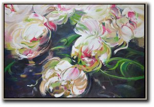 Horizontal Abstract Flower Painting #ABH0A47