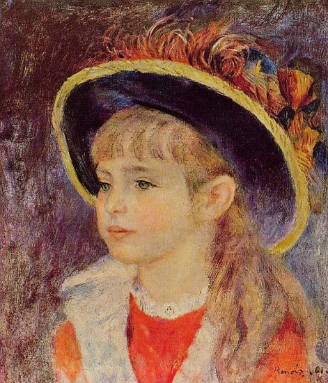 Young Girl In A Blue Hat - Click Image to Close