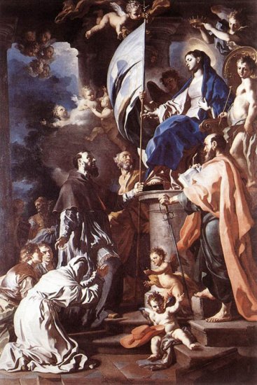 St Bonaventura Receiving The Banner Of St Sepulchre From The Madonna, 1710 - Click Image to Close