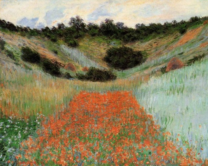 Poppy Field In A Hollow Near Giverny , 1885 - Click Image to Close