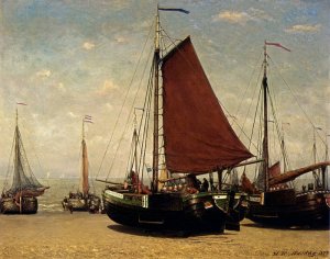 The Bomschuit Prinses Sophie On The Beach, Scheveningen, 1870