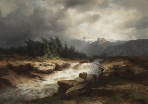 Mountain Torrent Before A Storm, 1850