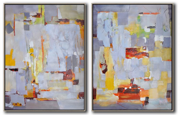 Set Of 2 Contemporary Art #SOTAC0A17 - Click Image to Close