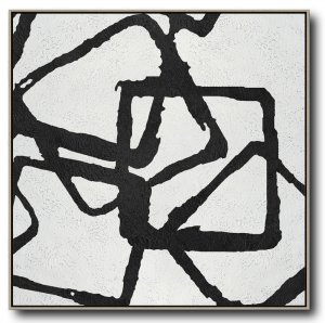 Square Minimal Black And White Painting #ADMPS0A127