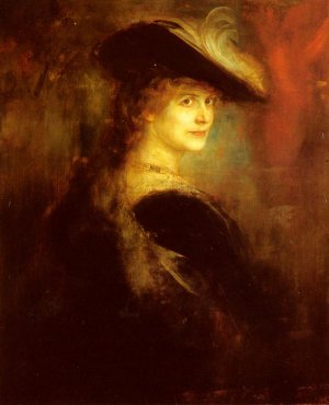 Portrait Of An Elegant Lady In Rubenesque Costume, 1890