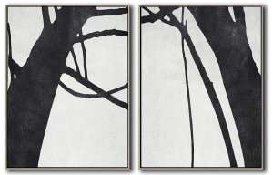 Set Of 2 Minimal Art - Black and White #SOTMA0B41