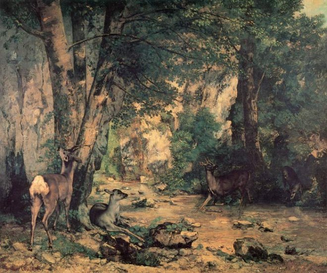 Shelter Of The Roe Deer At The Stream Of Plaisir-Fontaine, Doubs, 1866 - Click Image to Close