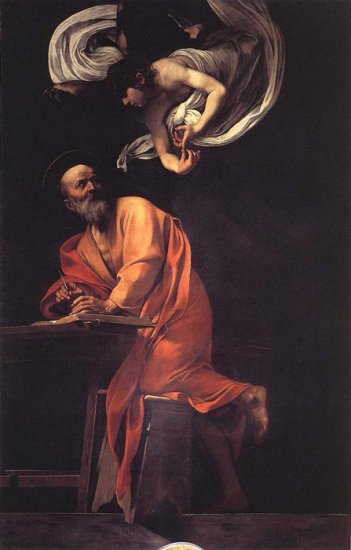 The Inspiration Of Saint Matthew, 1602 - Click Image to Close