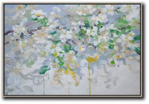 Horizontal Abstract Flower Painting #ABH0A45