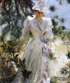 My Wife, Emeline, In A Garden, 1890