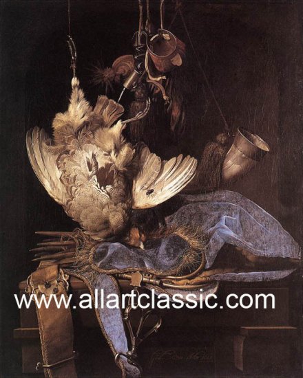 Still-Life With Hunting Equipment And Dead Birds, 1668 - Click Image to Close