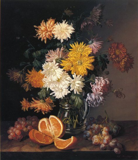 Stilleben Mit Chrysanthemen, 1837 - Click Image to Close