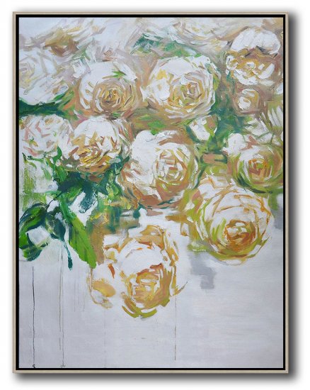 Vertical Abstract Flower Oil Painting #ABV0A22 - Click Image to Close