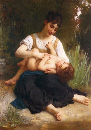 The Joys Of Motherhood (Girl Tickling A Child), 1878 - Click Image to Close