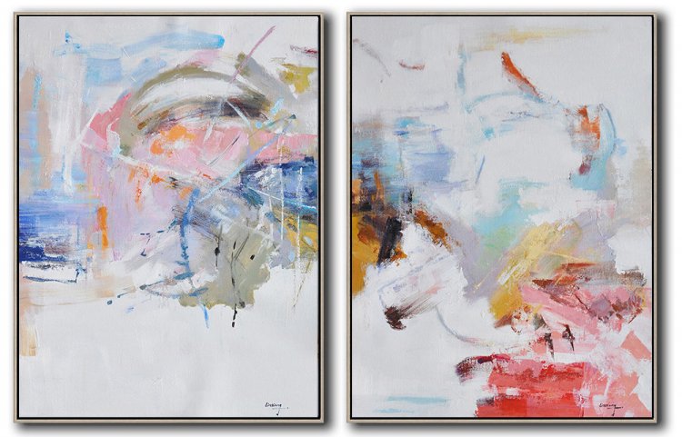 Set Of 2 Contemporary Art #SOTAC0A48 - Click Image to Close