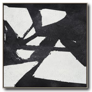 Square Minimal Black And White Painting #ADMPS0A183