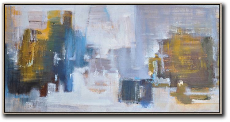 Panoramic Abstract Landscape Painting #ABPS0P14 - Click Image to Close