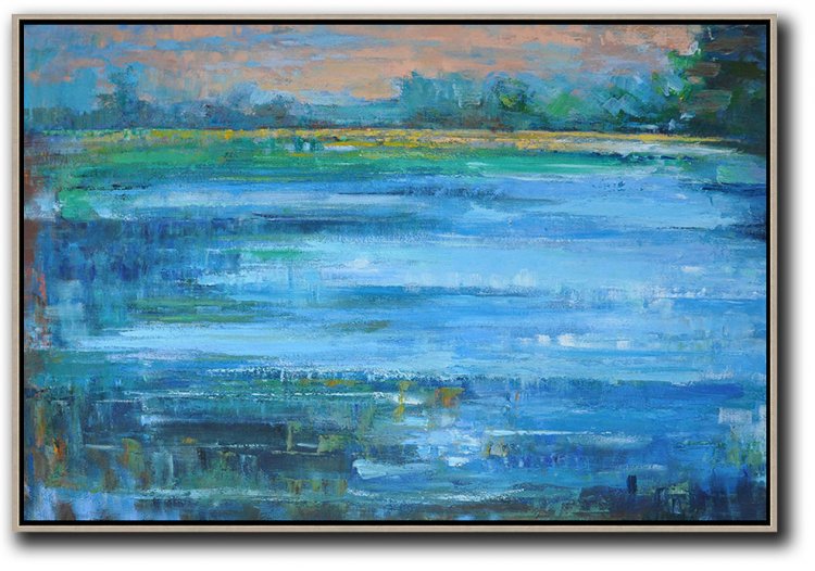 Horizontal Abstract Landscape Painting #ABH0A52 - Click Image to Close