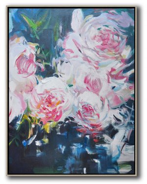 Vertical Abstract Flower Oil Painting #ABV0A2