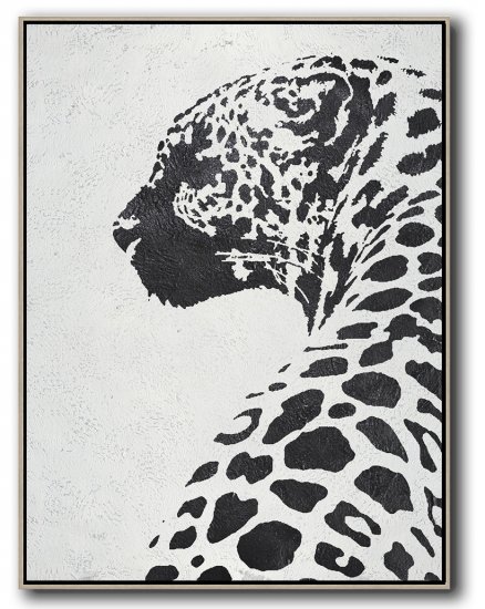 Vertical Minimal Leopard Art Paingting Balck and White #ADMPS0B4 - Click Image to Close