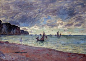 Fishing Boats By The Beach And The Cliffs Of Pourville, 1882