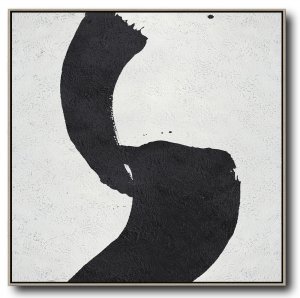 Square Minimal Black And White Painting #ADMPS0A173