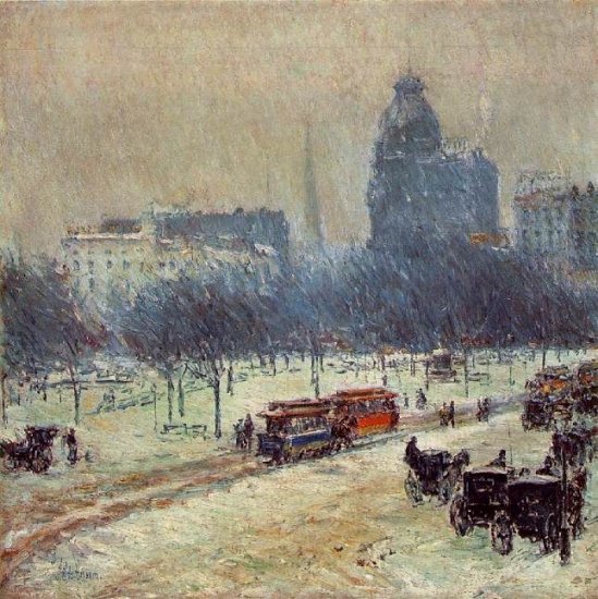 Winter In Union Square, 1894 - Click Image to Close