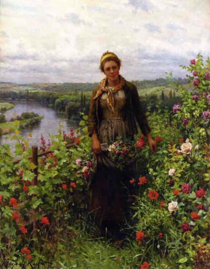 A Maid In Her Garden - Click Image to Close