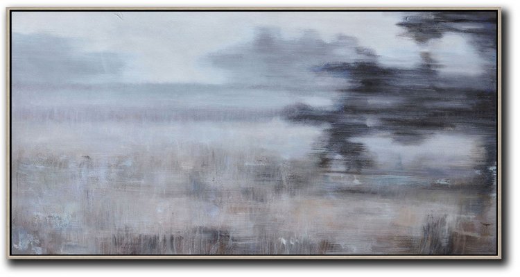 Panoramic Abstract Landscape Painting #ABPS0P8 - Click Image to Close