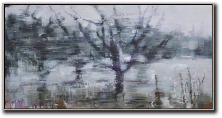 Panoramic Abstract Landscape Painting #ABPS0P19 - Click Image to Close