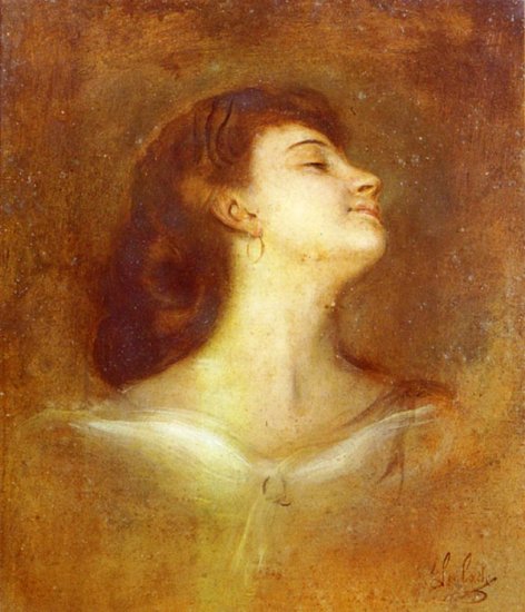 Portrait Of A Lady In Profile - Click Image to Close