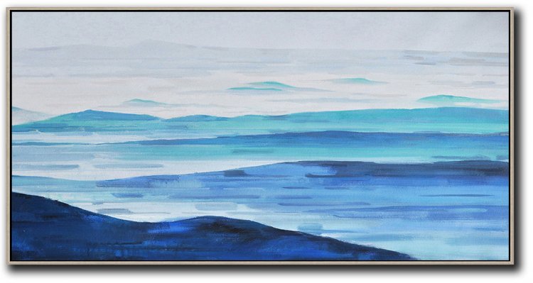 Panoramic Abstract Landscape Painting #ABPS0P9 - Click Image to Close