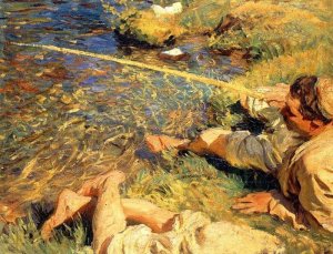 Val D'Aosta, Man Fishing, 1907