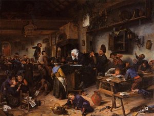 Jan Steen - A School For Boys And Girls