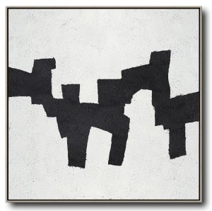 Square Minimal Black And White Painting #ADMPS0A100