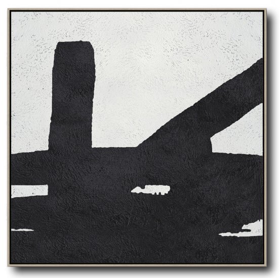 Square Minimal Black And White Painting #ADMPS0A182 - Click Image to Close