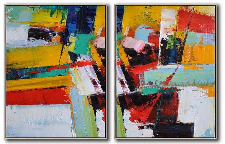 Set Of 2 Contemporary Art #SOTAC0A10 - Click Image to Close