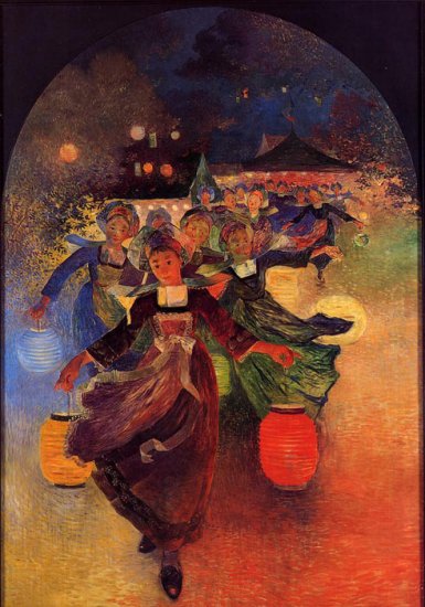 Breton Girls With Chinese Lanterns, 1896 - Click Image to Close