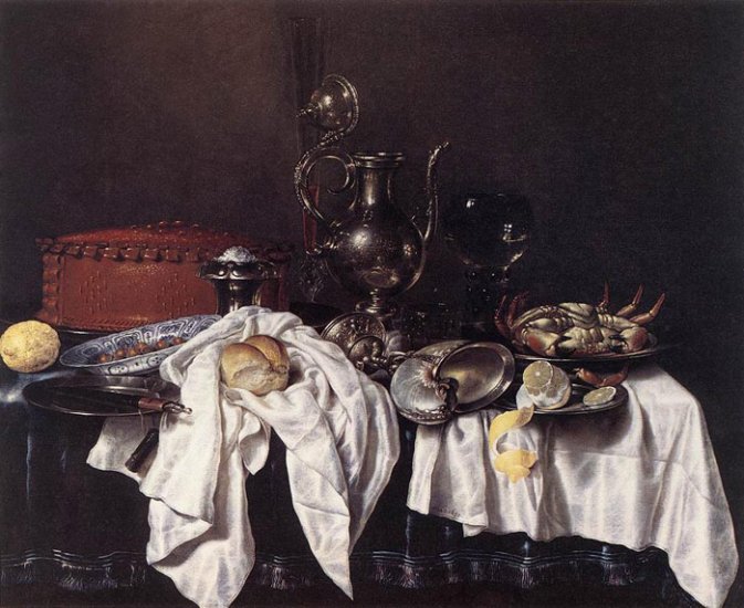 Still-Life With Pie, Silver Ewer And Crab, 1658 - Click Image to Close