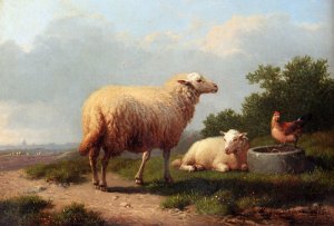 Sheep In A Meadow, 1865