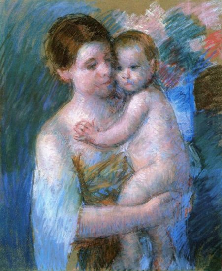 Cassatt Oil Paintings - Mother Holding Her Baby - Click Image to Close