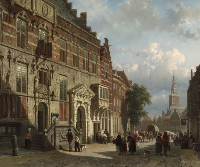 The Town Hall On The Burchtstraat With The Stevenskirk, 1861 - Click Image to Close